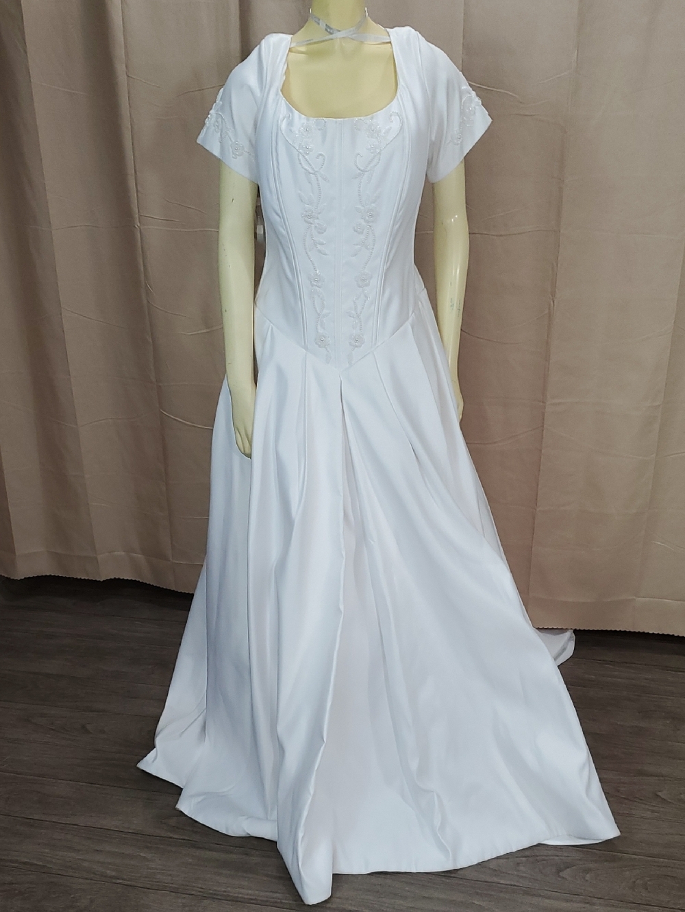 Alfred Angelo White Bridal Gown with Short Sleeves